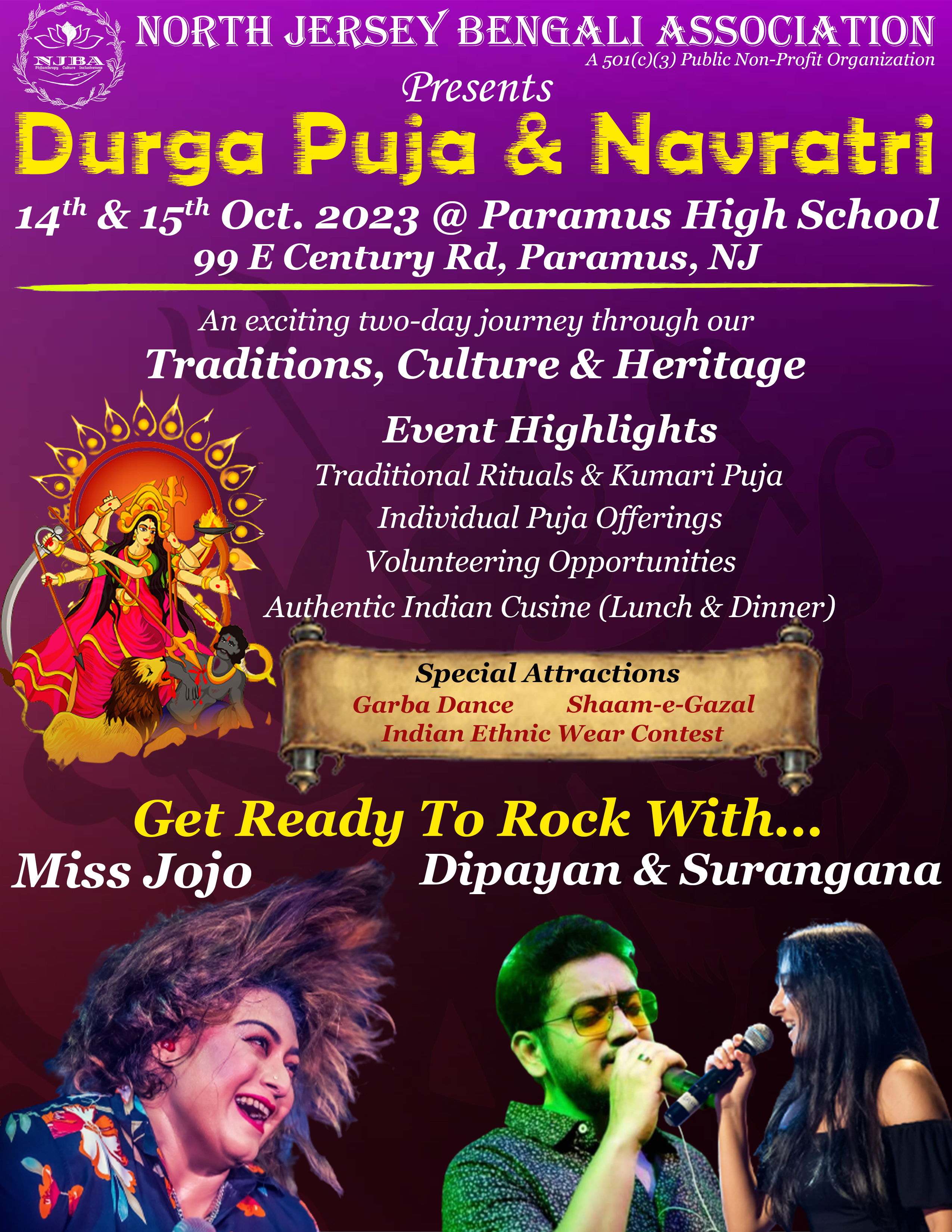 Durga Puja And Navratri 2023 flyer