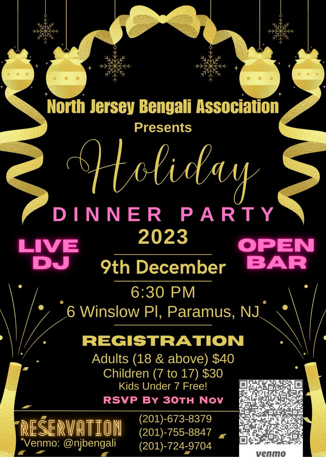 Holiday Dinner Party 2023 flyer