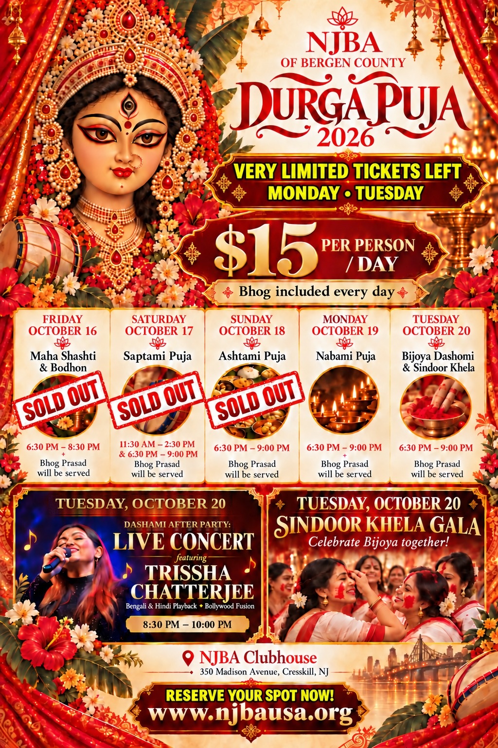 Durga Puja 2026 flyer
